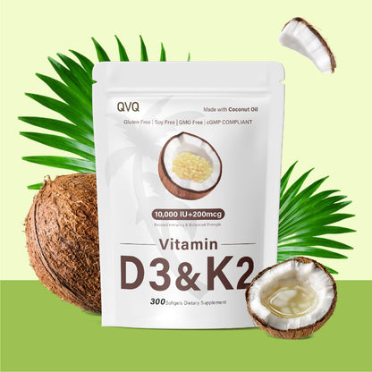 Cápsula blanda vitamina D3 y K2 QVQ con aceite de coco