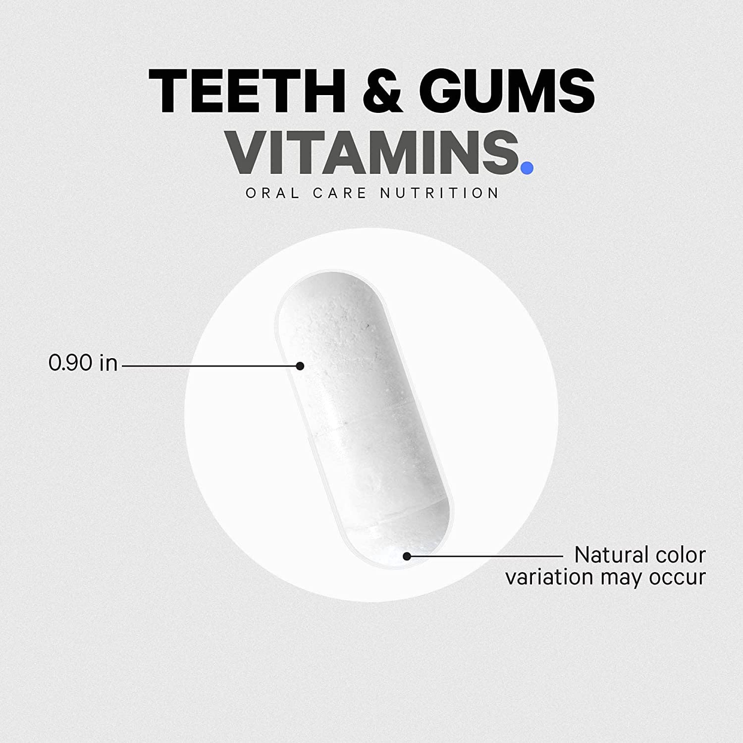 Cápsula de vitamina para dientes y encías de Codeage, destacando la nutrición oral mediante probióticos.