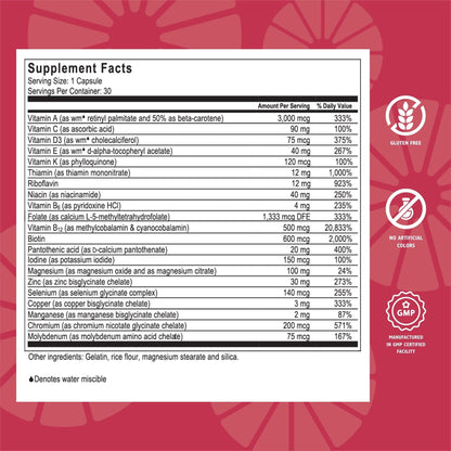 Capsula de multivitamina bariátrica sin hierro
