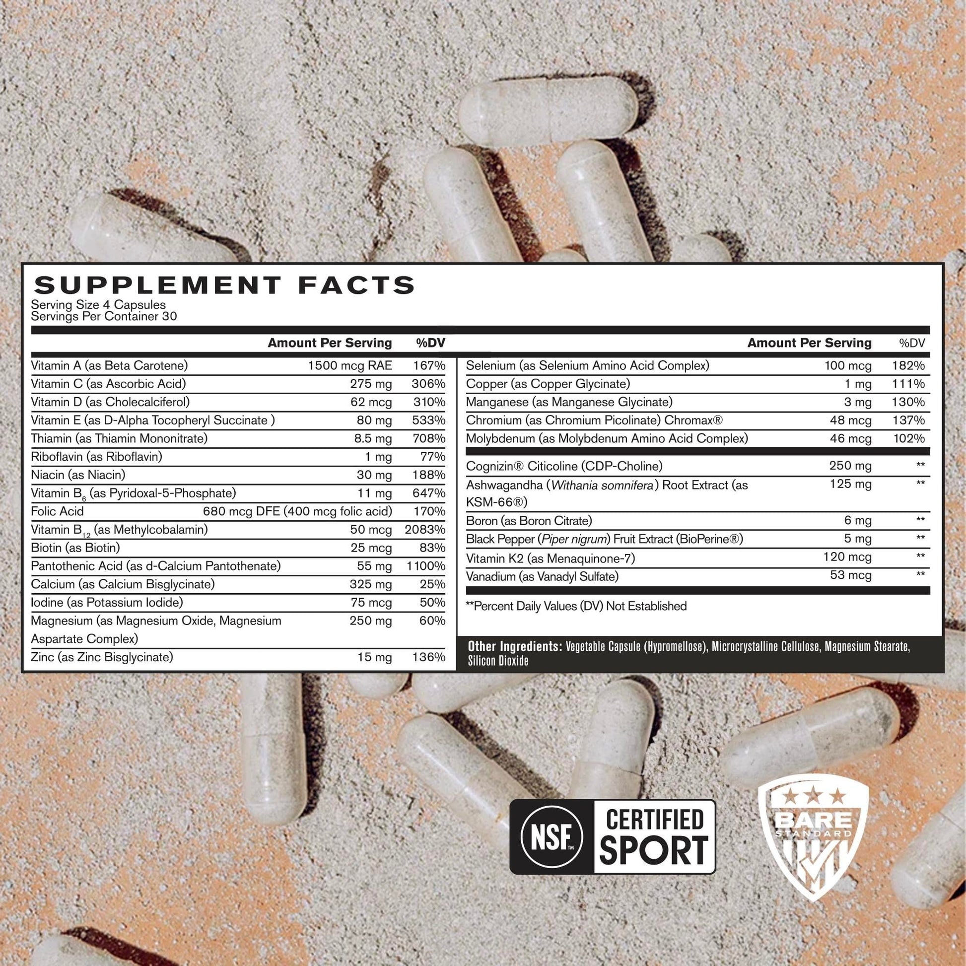 Cápsulas de BPN multivitamínicas sobre mesa resaltando suplementos esenciales.