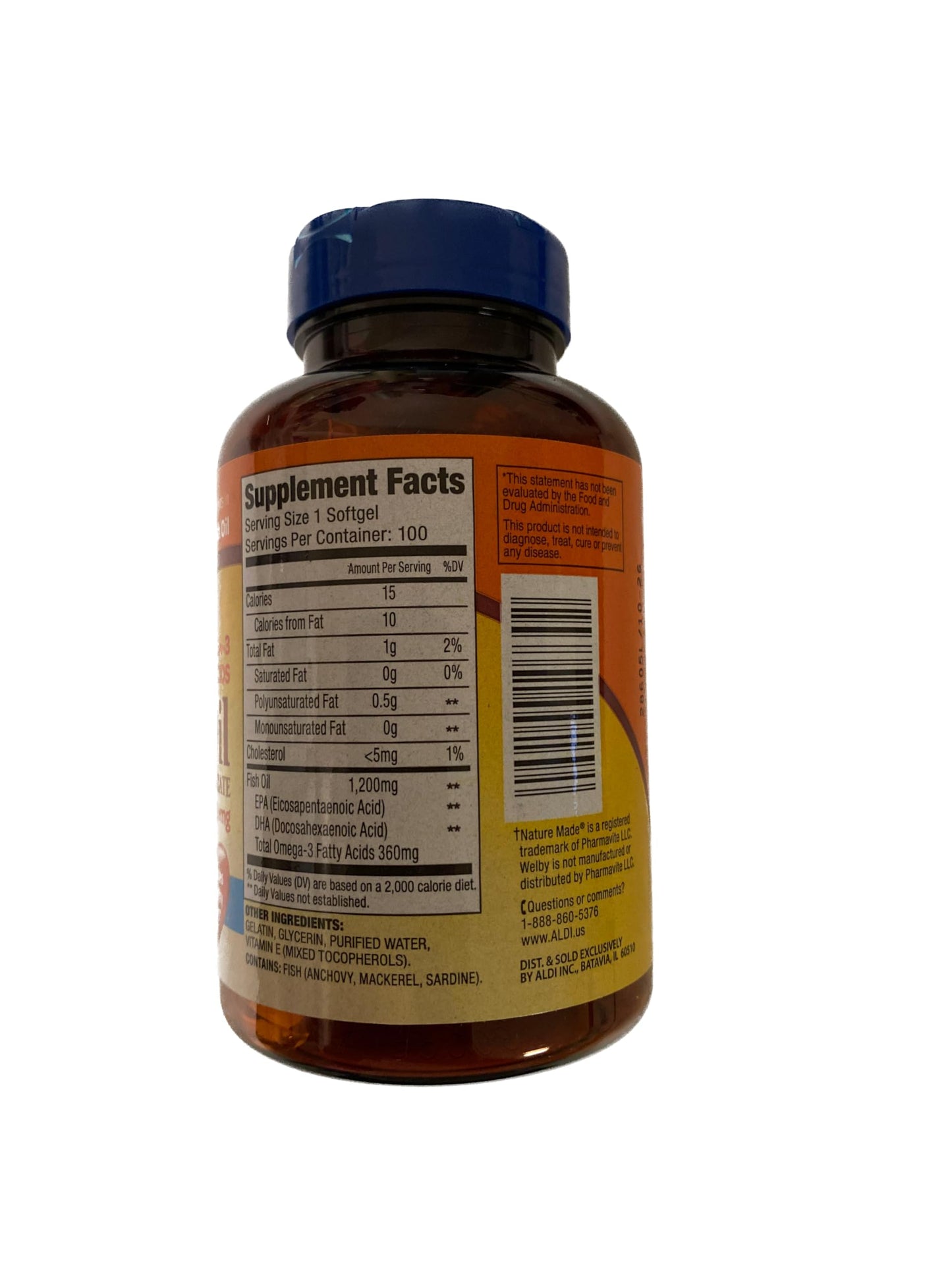 Cápsulas de aceite de pescado Welby Omega-3 100 unidades