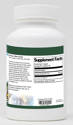 Cápsulas acerola 450 mg suplemento natural TierraVita