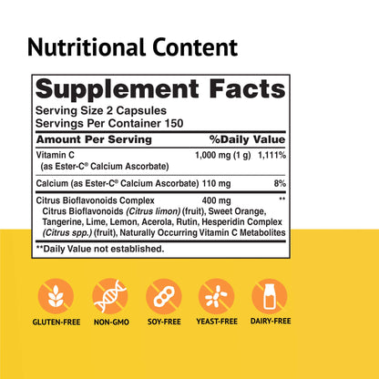 Cápsulas American Health Ester-C 500 mg soporte inmunológico