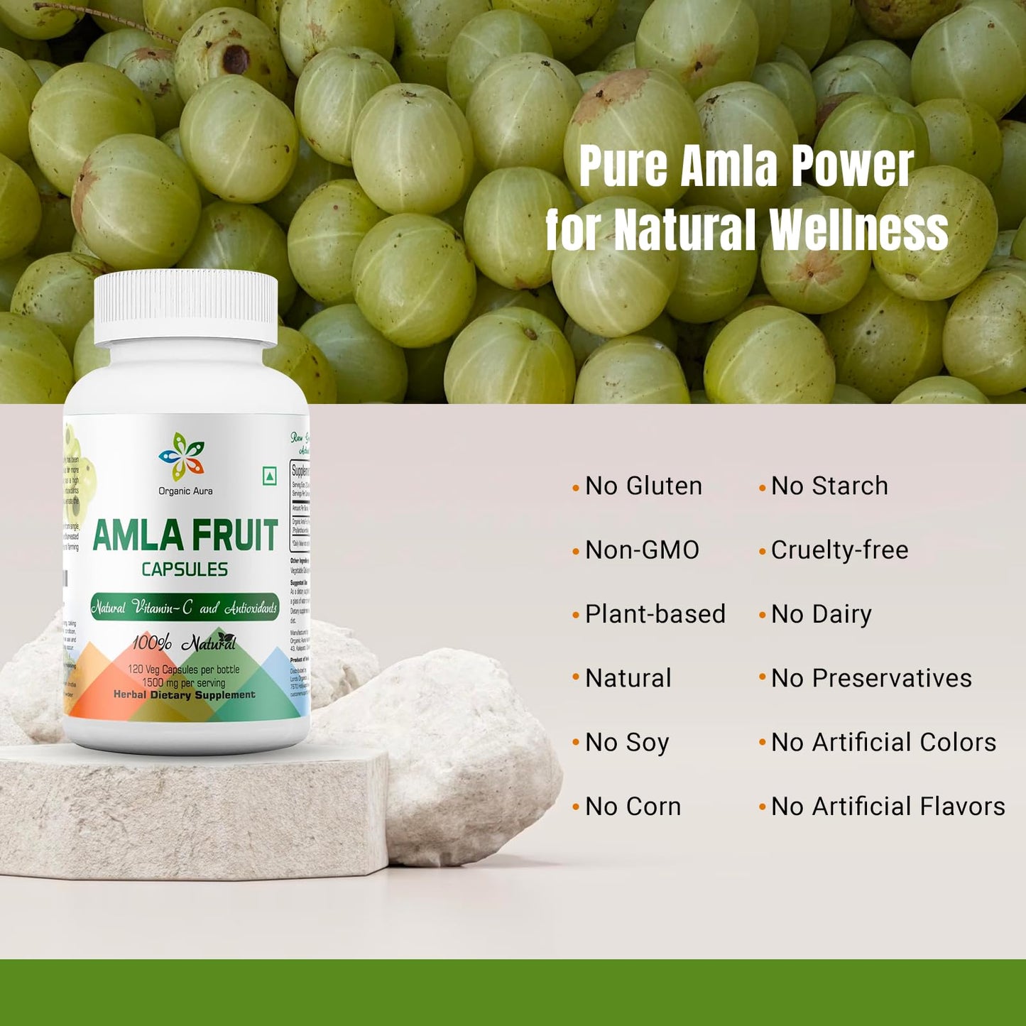 Cápsulas amla vitamina c natural energía y vitalidad