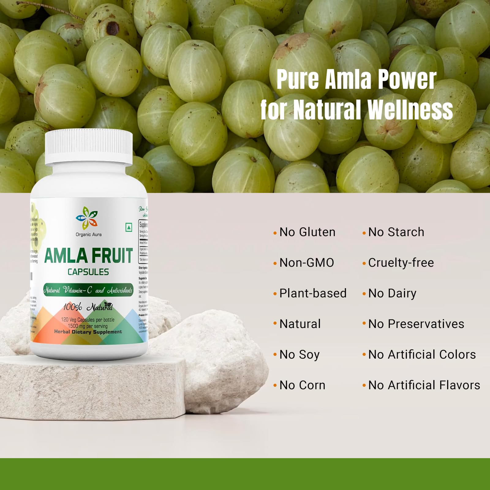 Cápsulas amla vitamina c natural energía y vitalidad