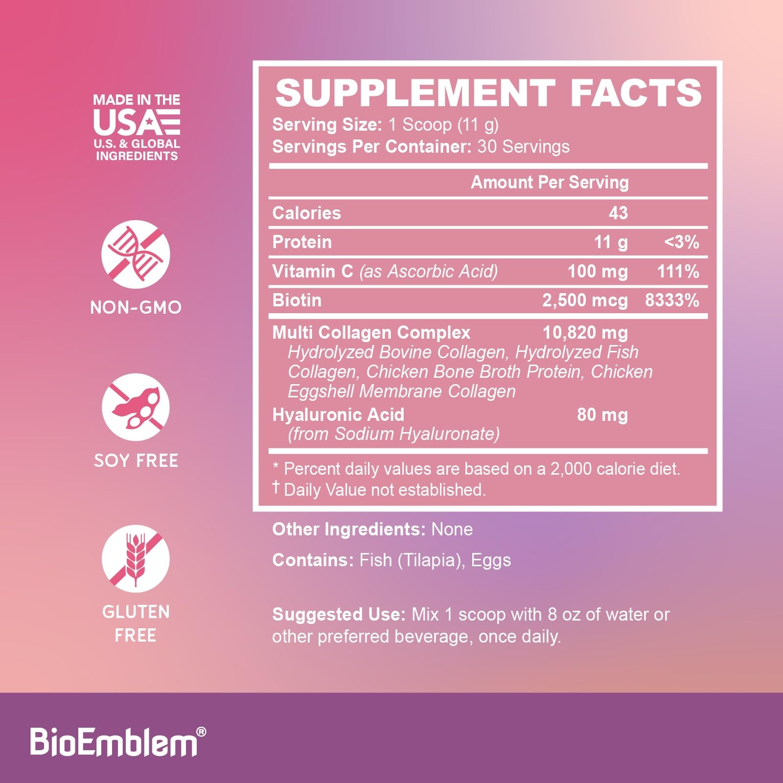 Cápsulas para apoyar articulaciones piel y cabello BioEmblem