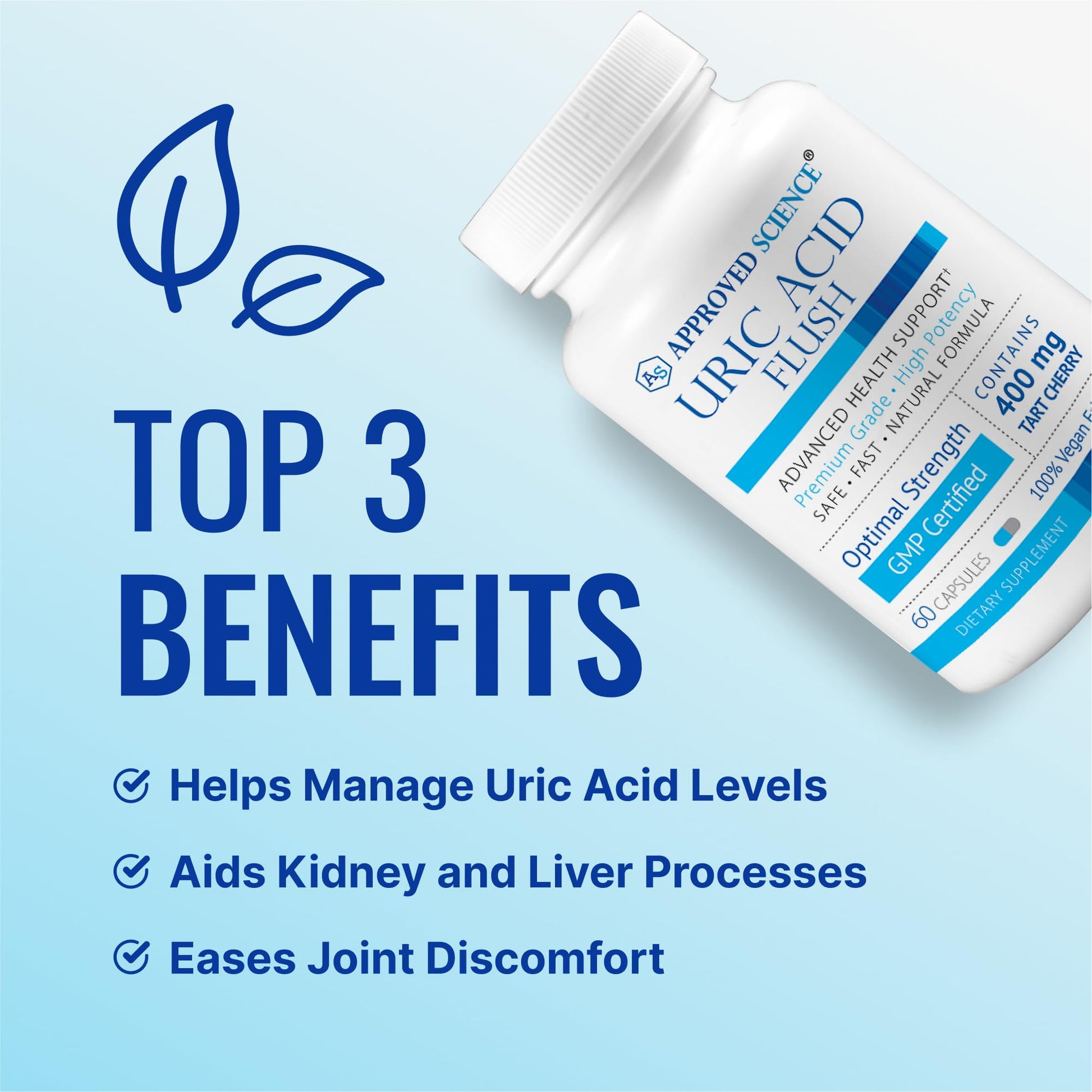 Cápsulas de Approved Science Uric Acid Flush para ácido úrico