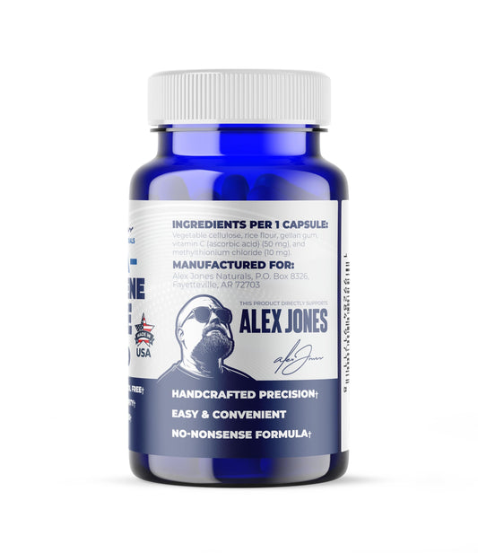 Cápsulas de azul de metileno 10 mg grado farmacéutico Alex Jones