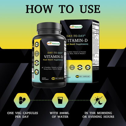 Cápsulas Best Naturals vitamina d para apoyo óseo y autoinmune