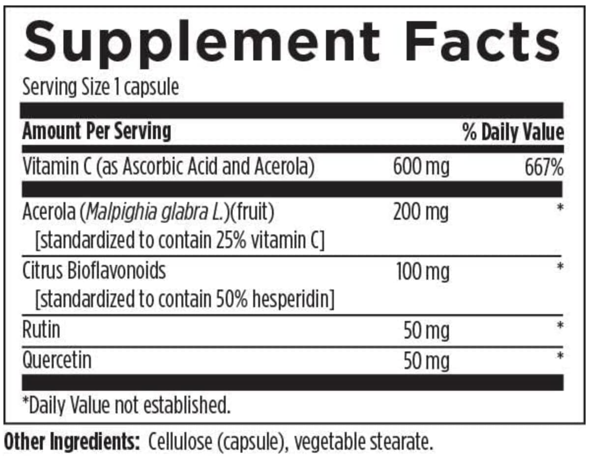 Cápsulas BioC Plus vitamina C soporte inmunológico Radiantly Healthy