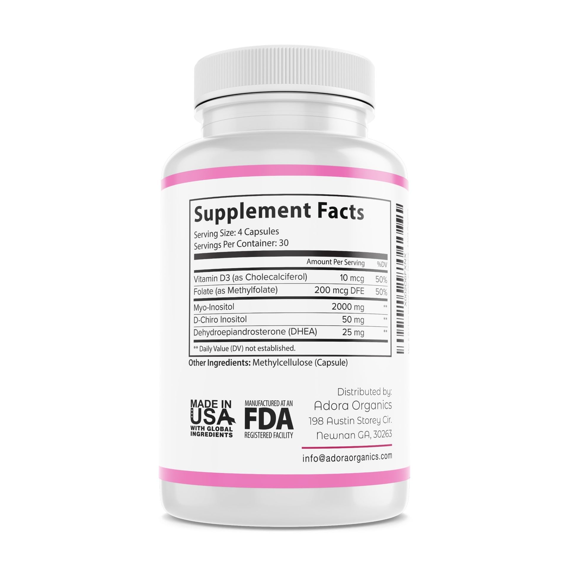 Cápsulas Biodora Inositol para apoyo hormonal y salud femenina