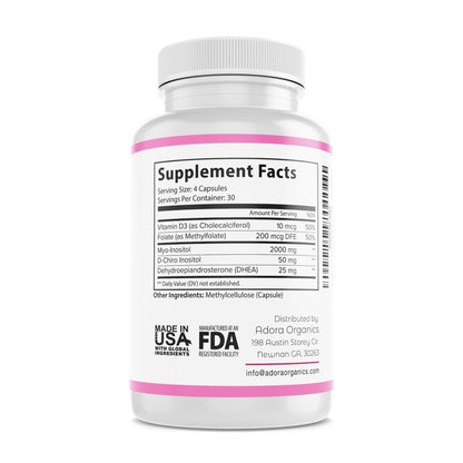 Cápsulas Biodora Inositol para apoyo hormonal y salud femenina