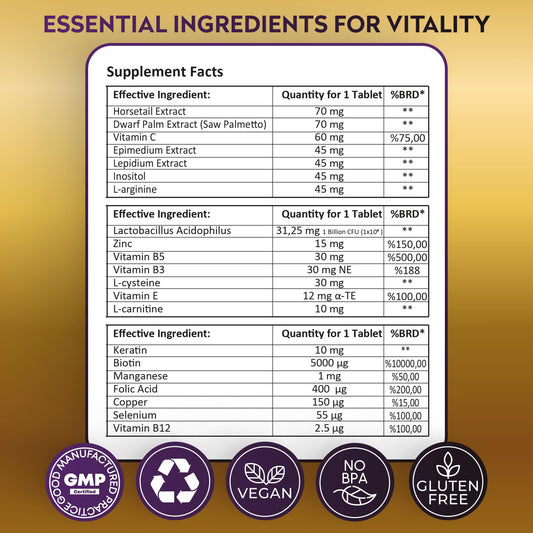 Cápsulas de biotina 5000mcg alta potencia para mujeres