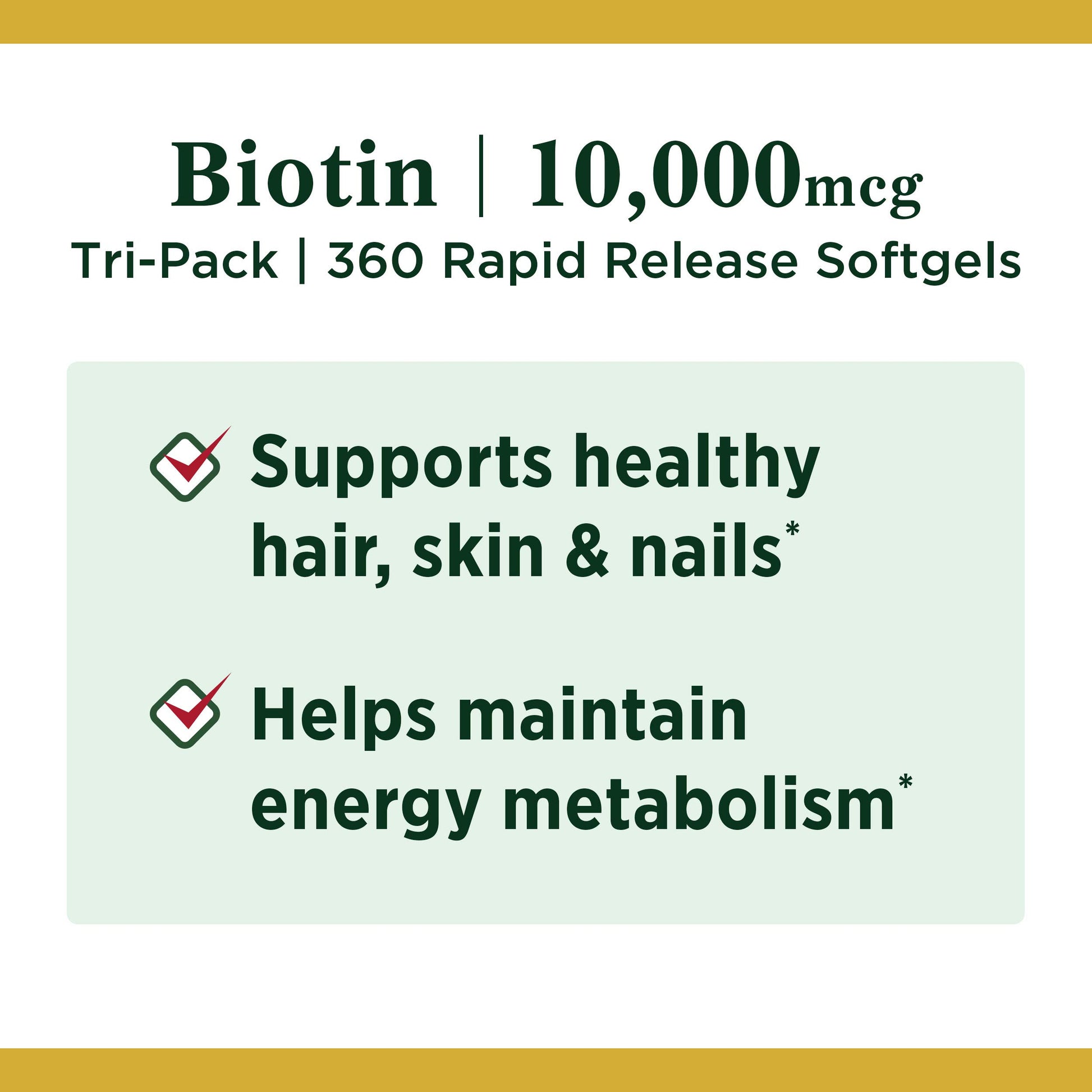 Cápsulas de biotina para salud de uñas y piel Nature's Bounty