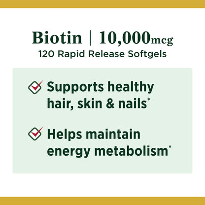 Capsulas de biotina liberación rápida Nature's Bounty