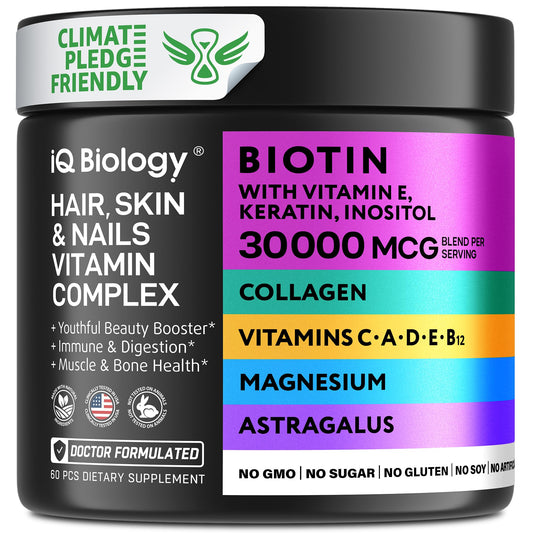 Cápsulas de biotina y queratina para crecimiento de cabello