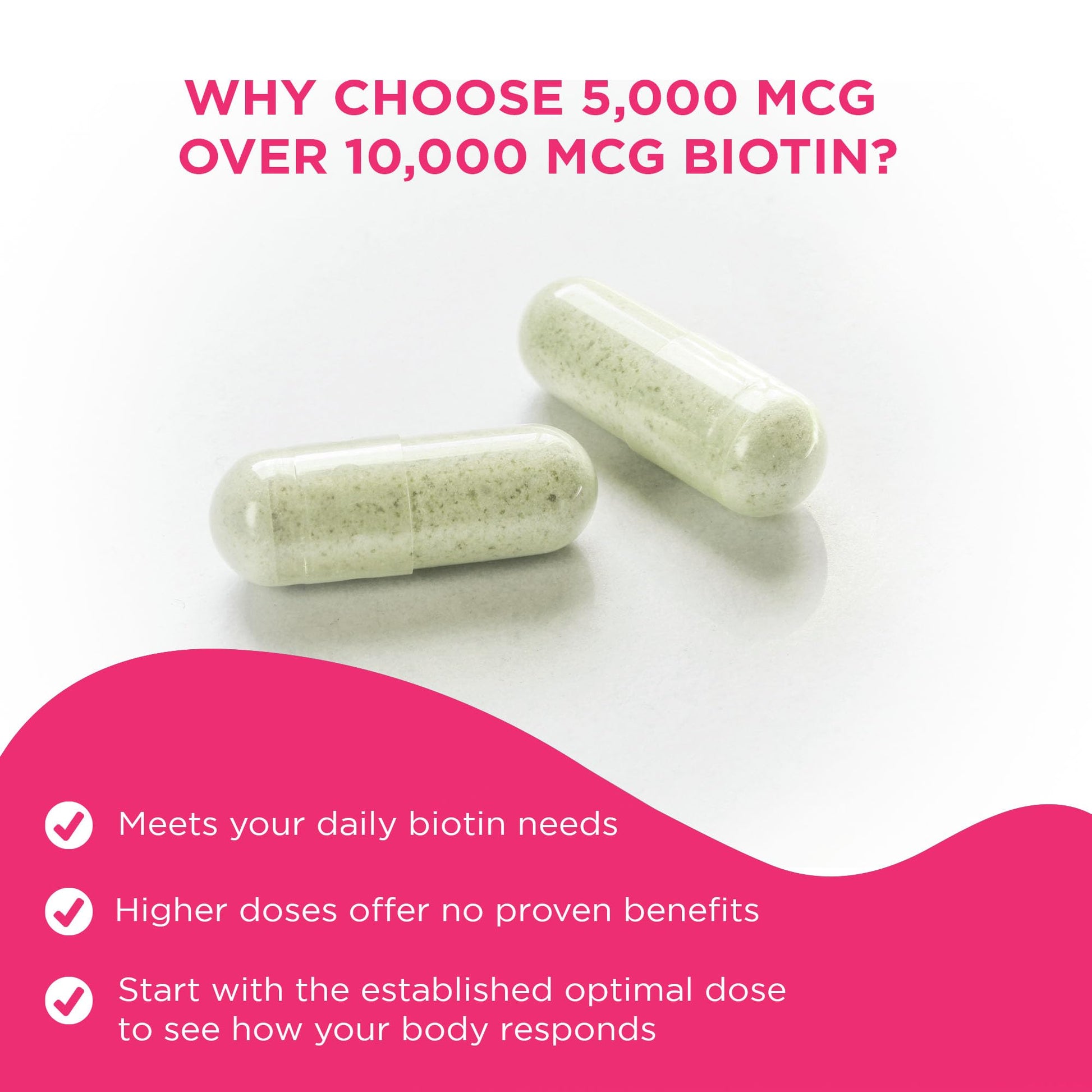 Cápsulas de biotina Vital Vitamins para belleza y salud
