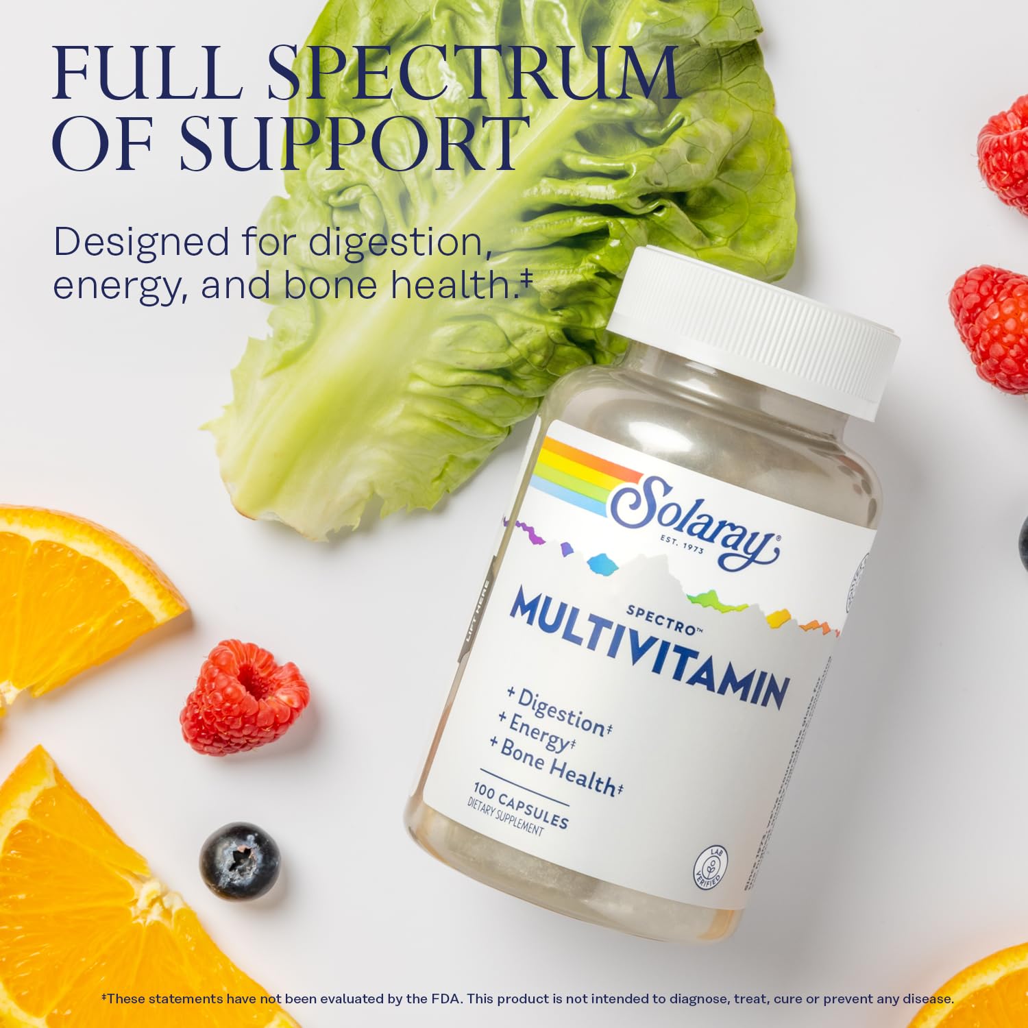 Cápsulas blancas SOLARAY Spectro multivitamínico con hierro