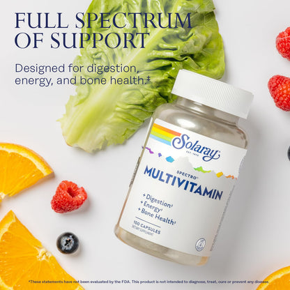 Cápsulas blancas SOLARAY Spectro multivitamínico con hierro