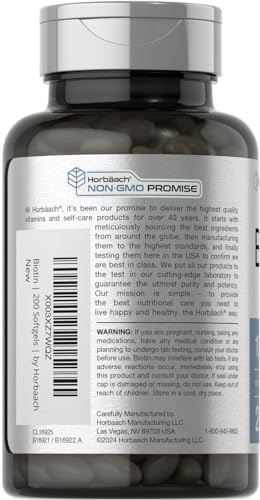 Cápsulas blandas biotina horbaach suplemento vitamina b7
