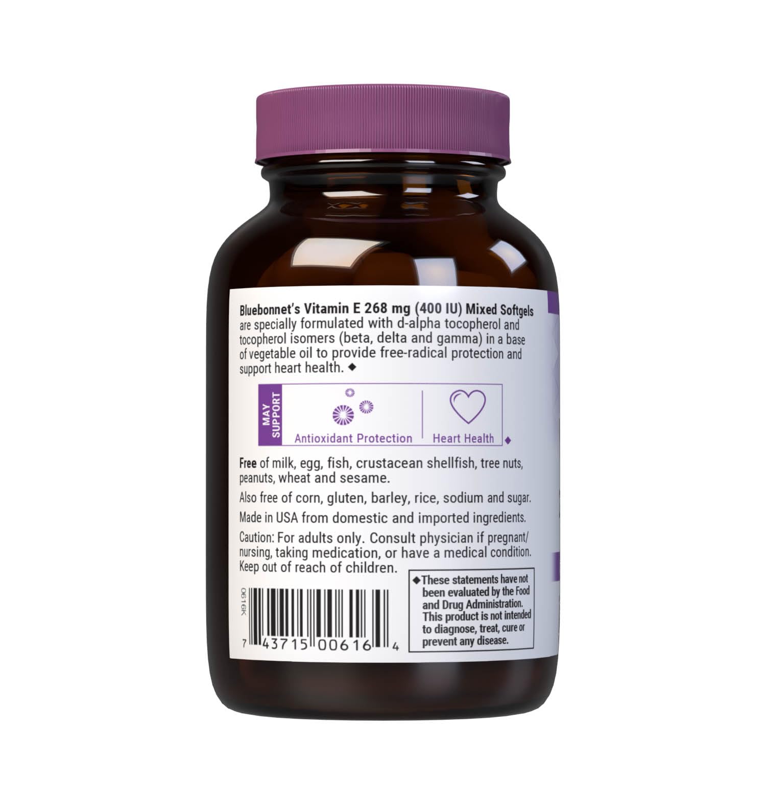 Cápsulas blandas Bluebonnet Vitamina E protección contra radicales libres