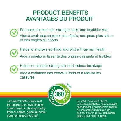 Cápsulas blandas Jamieson Biotina 10,000 mcg