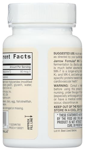 Cápsulas blandas Jarrow Formulas MK-7 vitamina k2 para huesos