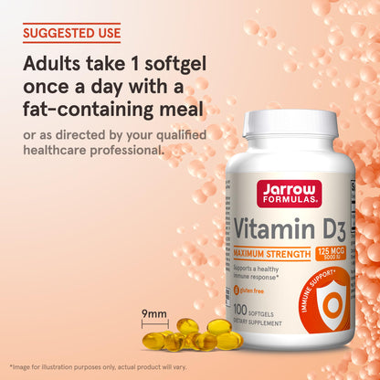 Cápsulas blandas jarrow formulas vitamina d3 5000 UI