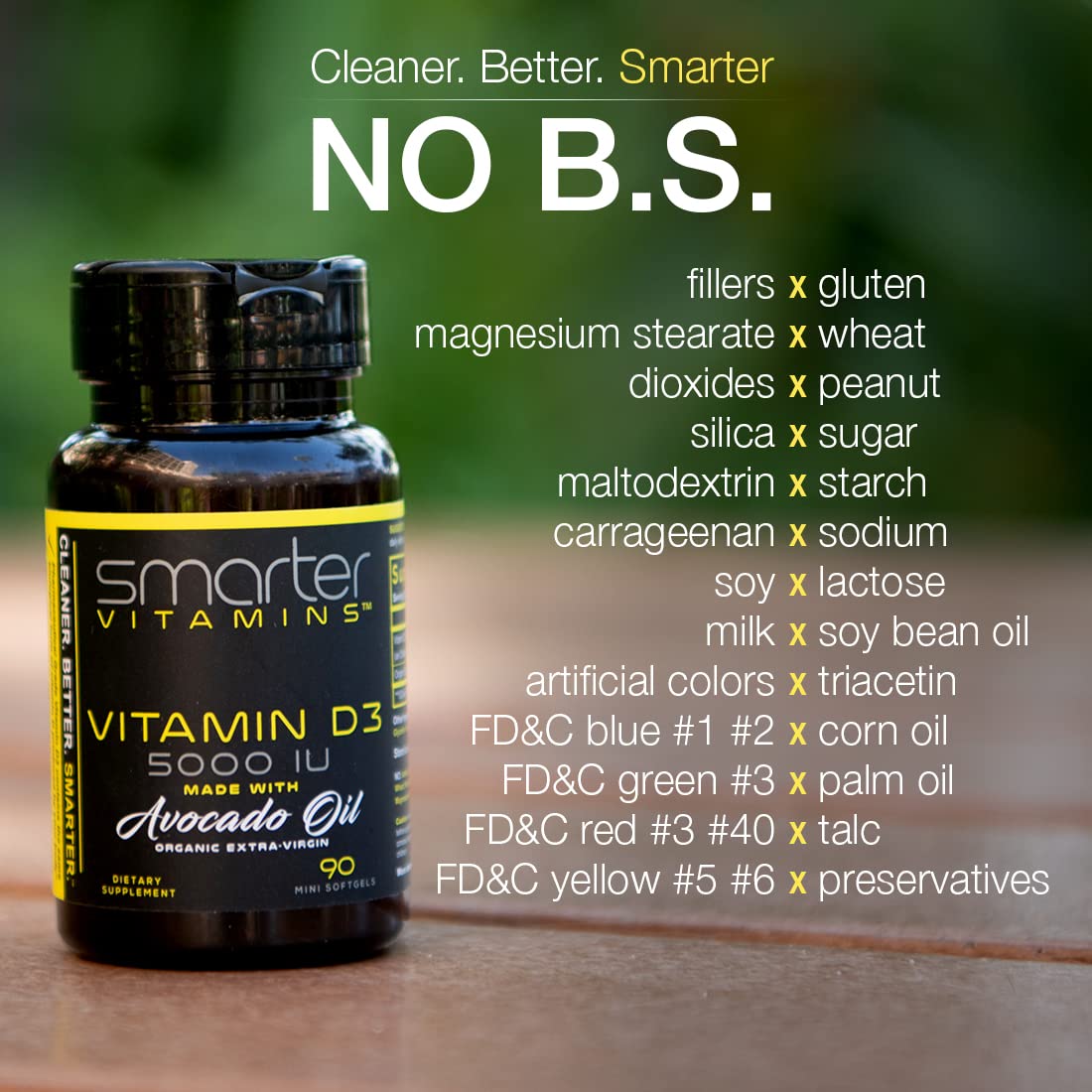 Cápsulas blandas mini de vitamina D3 Smarter 5000 IU en aceite de aguacate