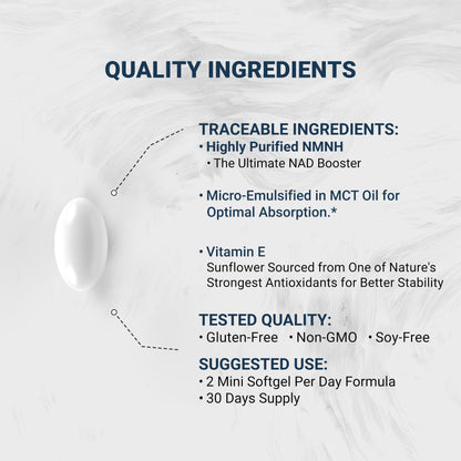 Capsulas blandas líquidas Naturalis NMNH 300mg para NAD+