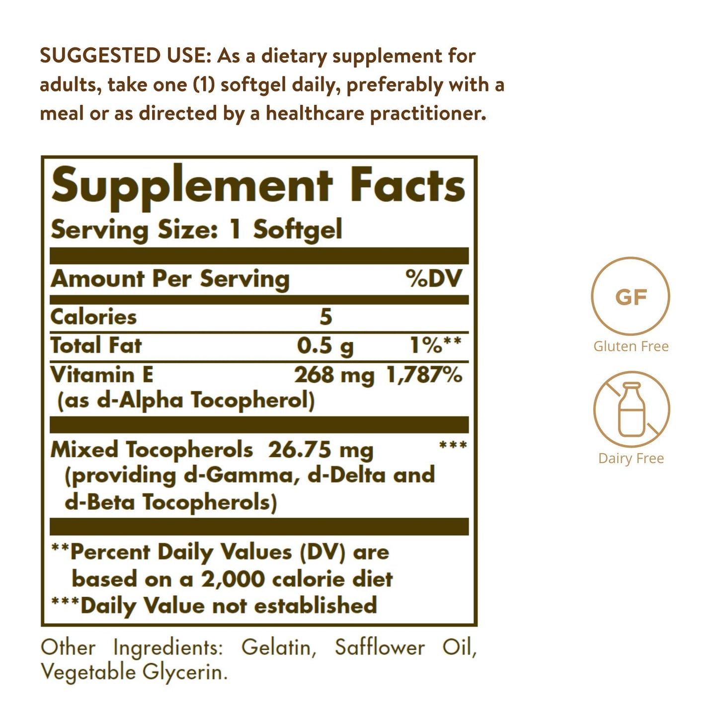 Cápsulas blandas Solgar hierro suave y vitamina e 268 mg, 400 UI