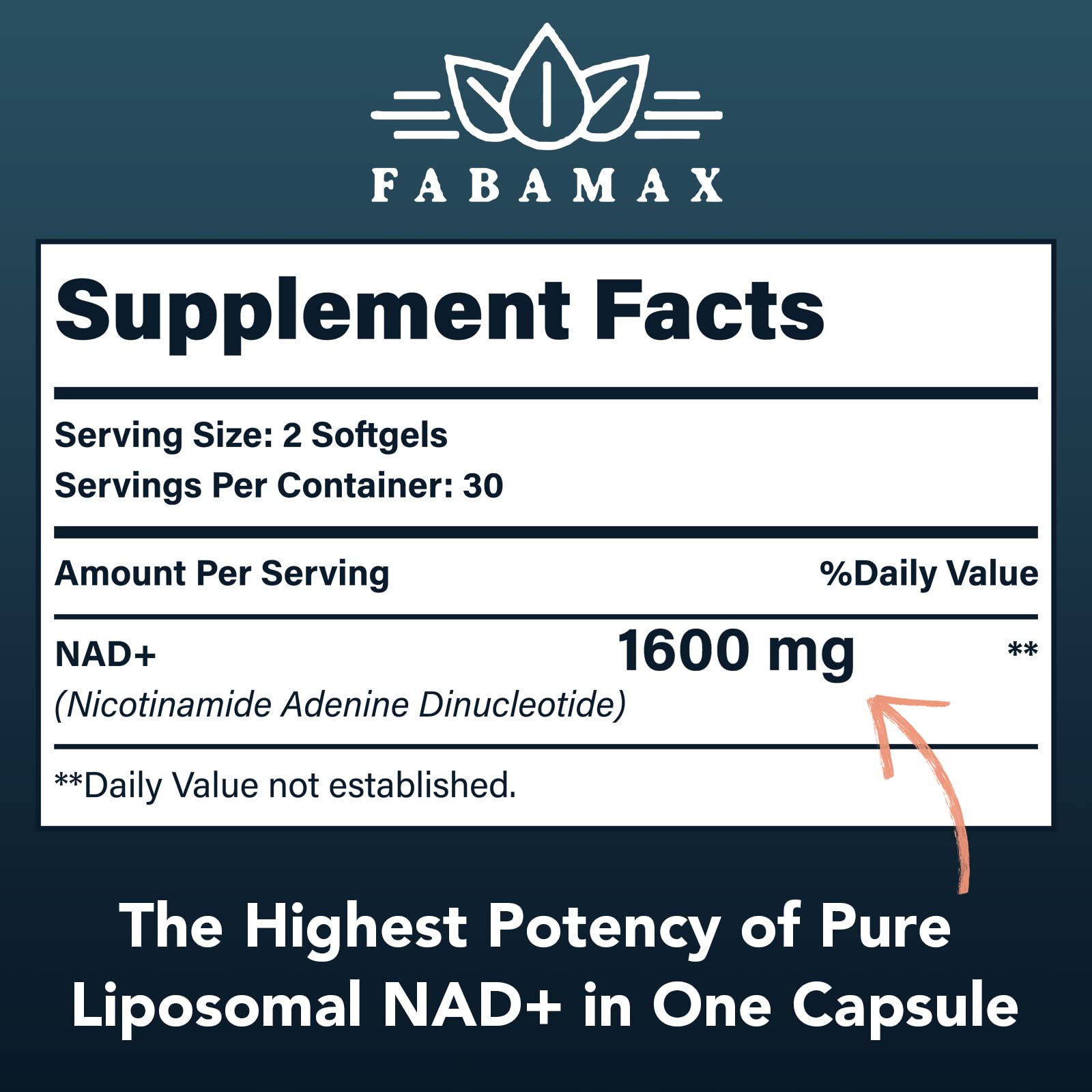 Cápsulas blandas suplemento NAD+ Fabamax alta absorción