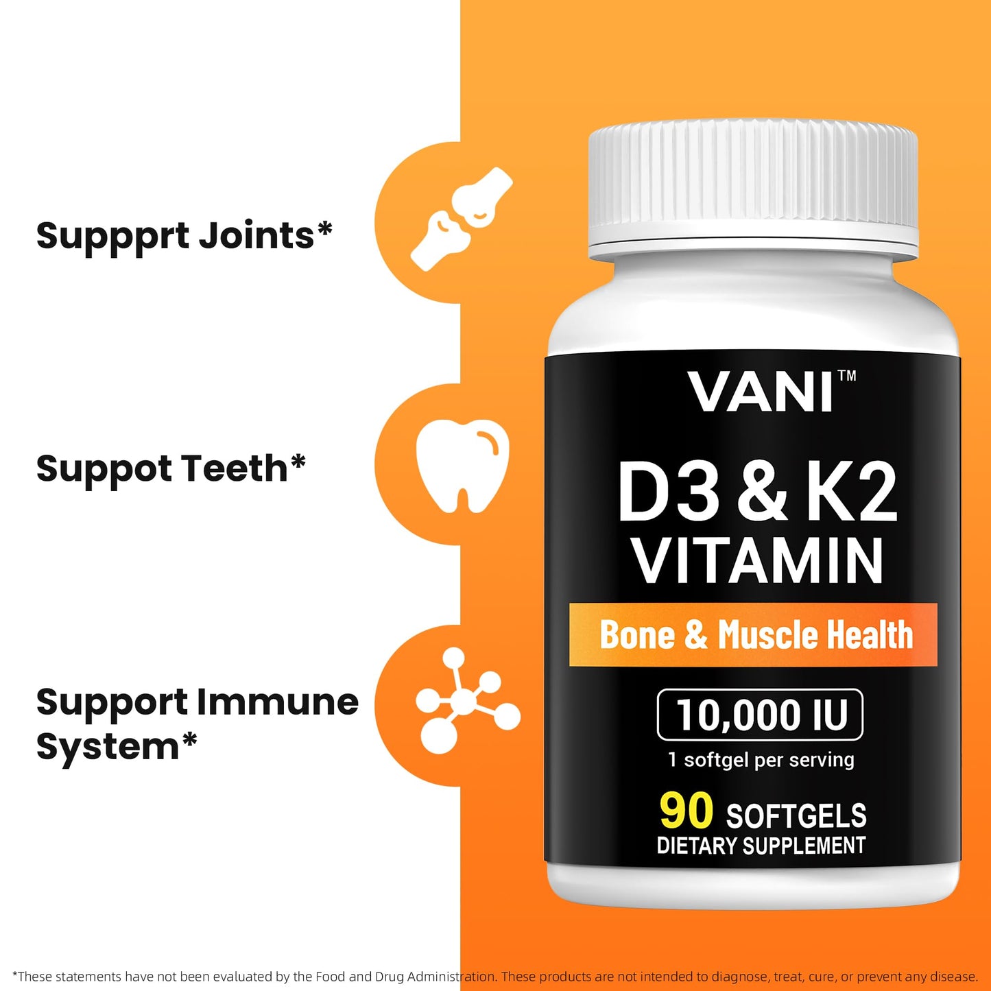 Cápsulas blandas VANI D3 y K2 para huesos y dientes