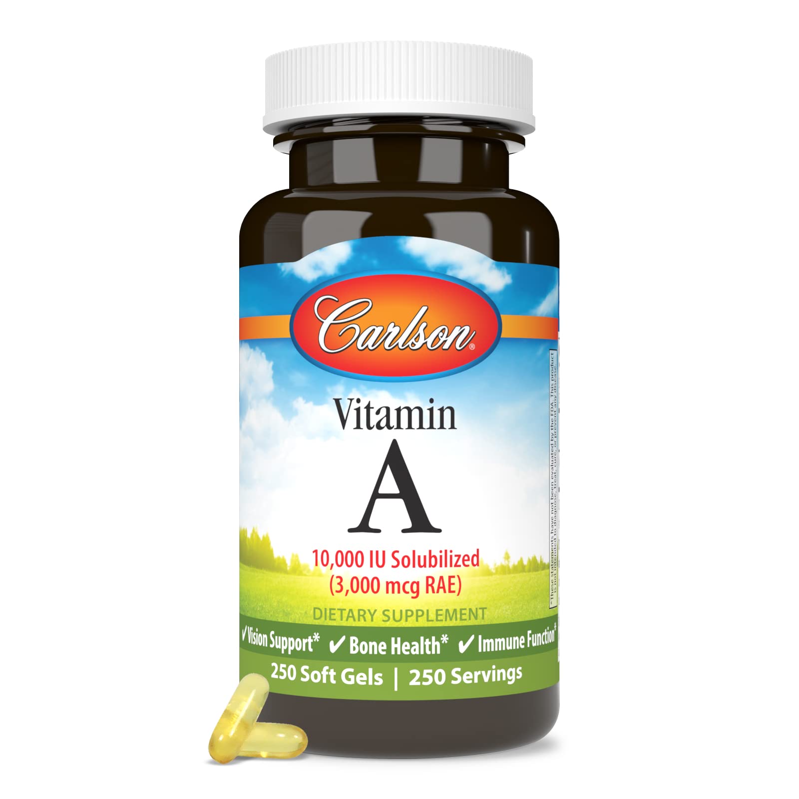 Cápsulas blandas 250 vitamina A Carlson soluble en agua