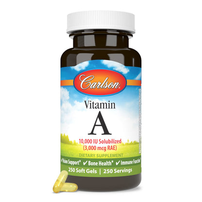 Cápsulas blandas 250 vitamina A Carlson soluble en agua