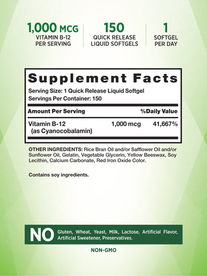 Cápsulas blandas vitamina B12 150 unidades