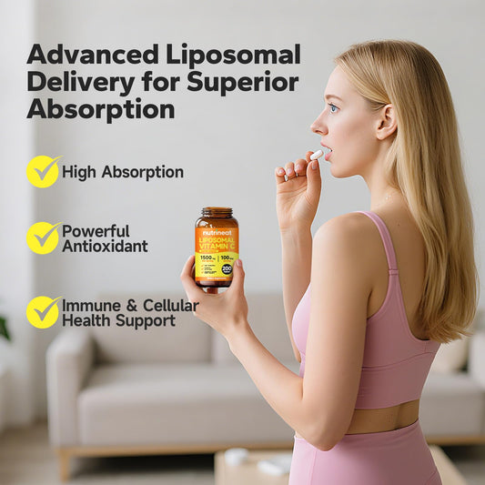 Cápsulas blandas de vitamina C liposomal NutriNeat para soporte inmunológico