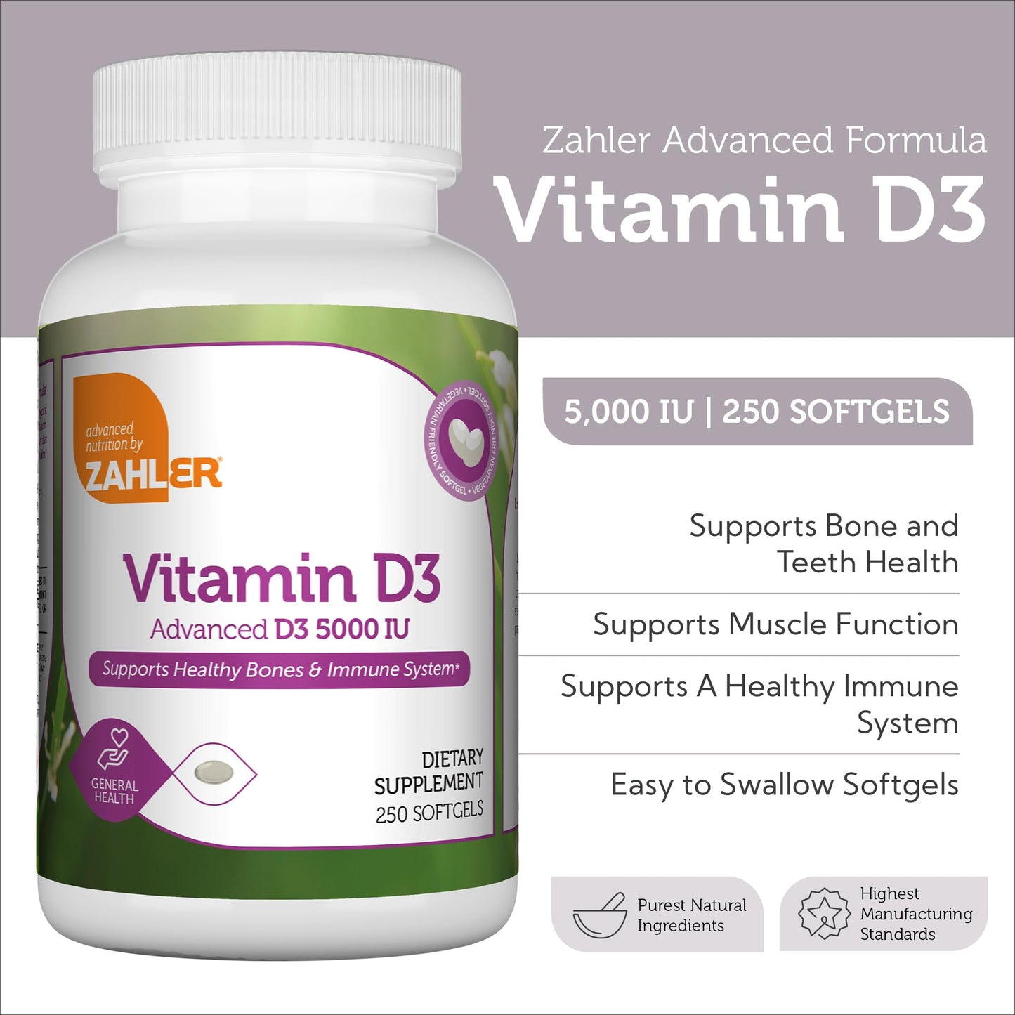 Cápsulas blandas vitamina d3 5000 ui marca zahler