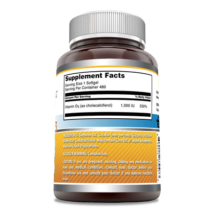Cápsulas blandas vitamina d3 Amazing Formulas 480 unidades