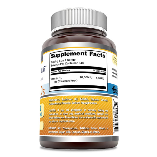 Cápsulas blandas vitamina D3 Amazing Formulas detalle