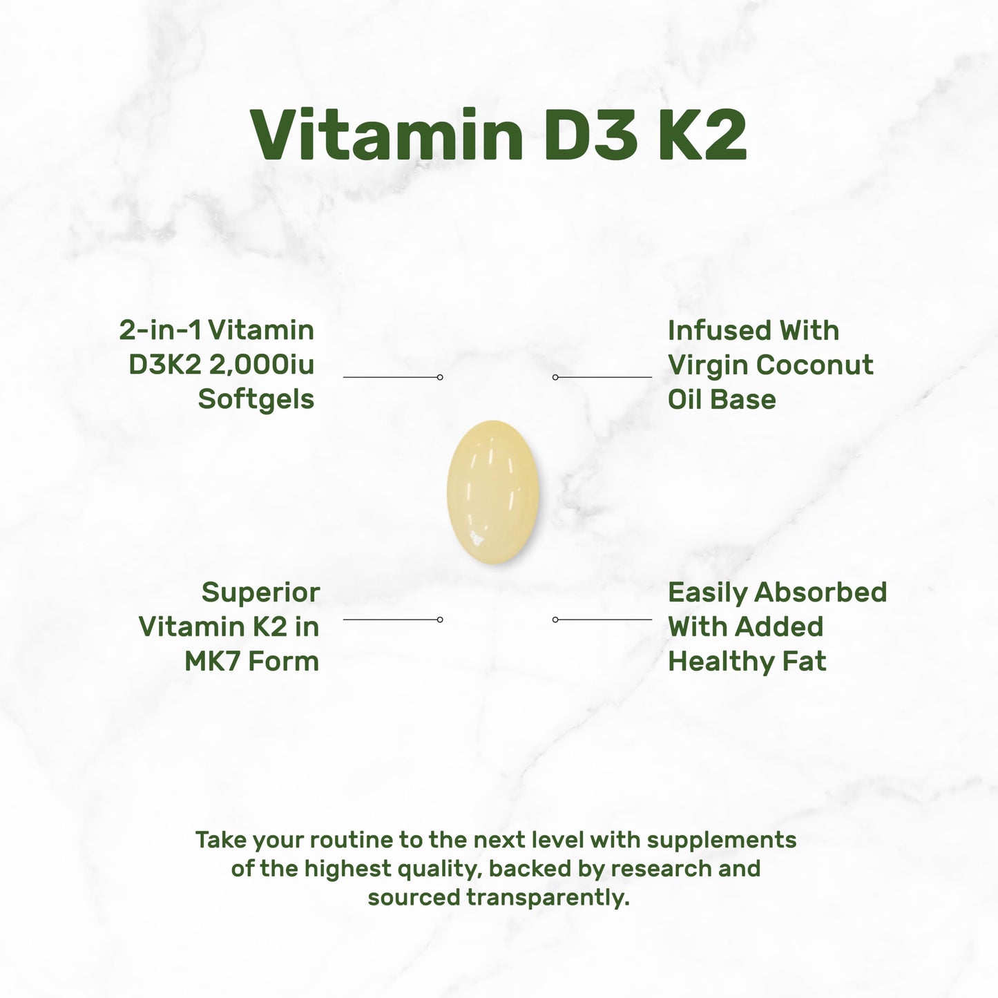 Cápsulas blandas vitamina D3 con K2 y aceite de coco DEAL SUPPLEMENT