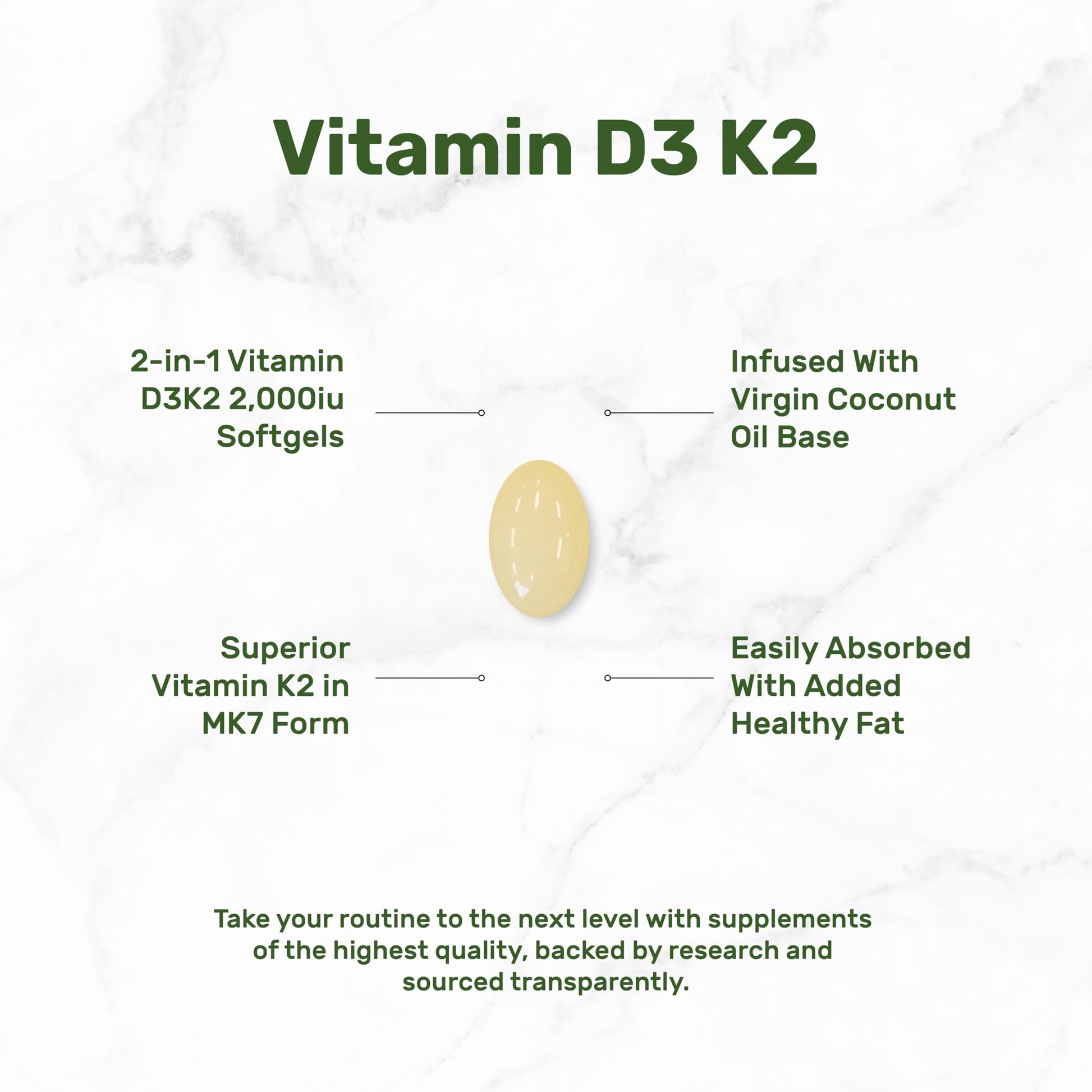 Cápsulas blandas vitamina D3 con K2 y aceite de coco DEAL SUPPLEMENT