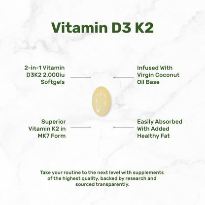 Cápsulas blandas vitamina D3 con K2 y aceite de coco DEAL SUPPLEMENT
