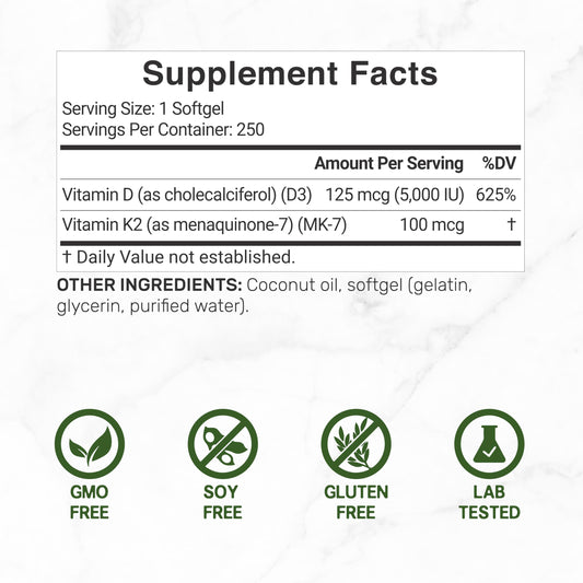 Cápsulas blandas vitamina D3 K2 suplemento DEAL SUPPLEMENT
