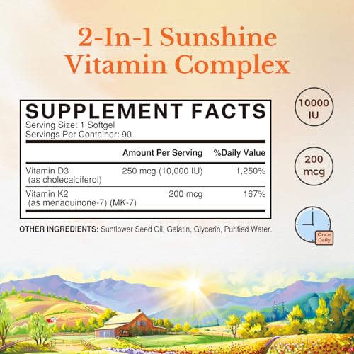 Cápsulas blanda vitamina D3 y K2 Vitalitown