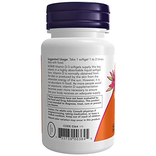 Cápsulas blandas de vitamina D-3 NOW Foods sabor masticable