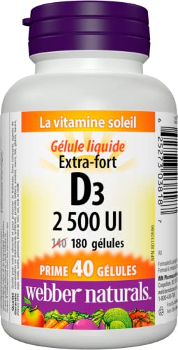 Cápsulas blandas de vitamina d3 webber naturals