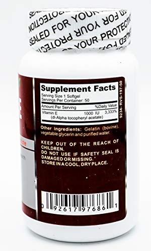 Cápsulas blandas vitamina E 1000 UI Tarsal Naturals para energía