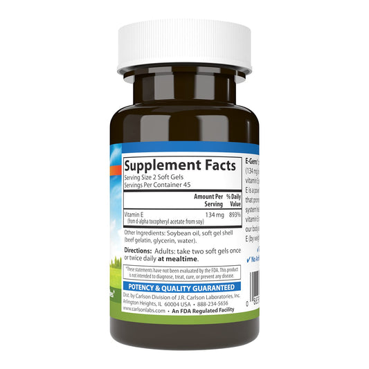 Cápsulas blandas vitamina e Carlson E-Gems 90 unidades