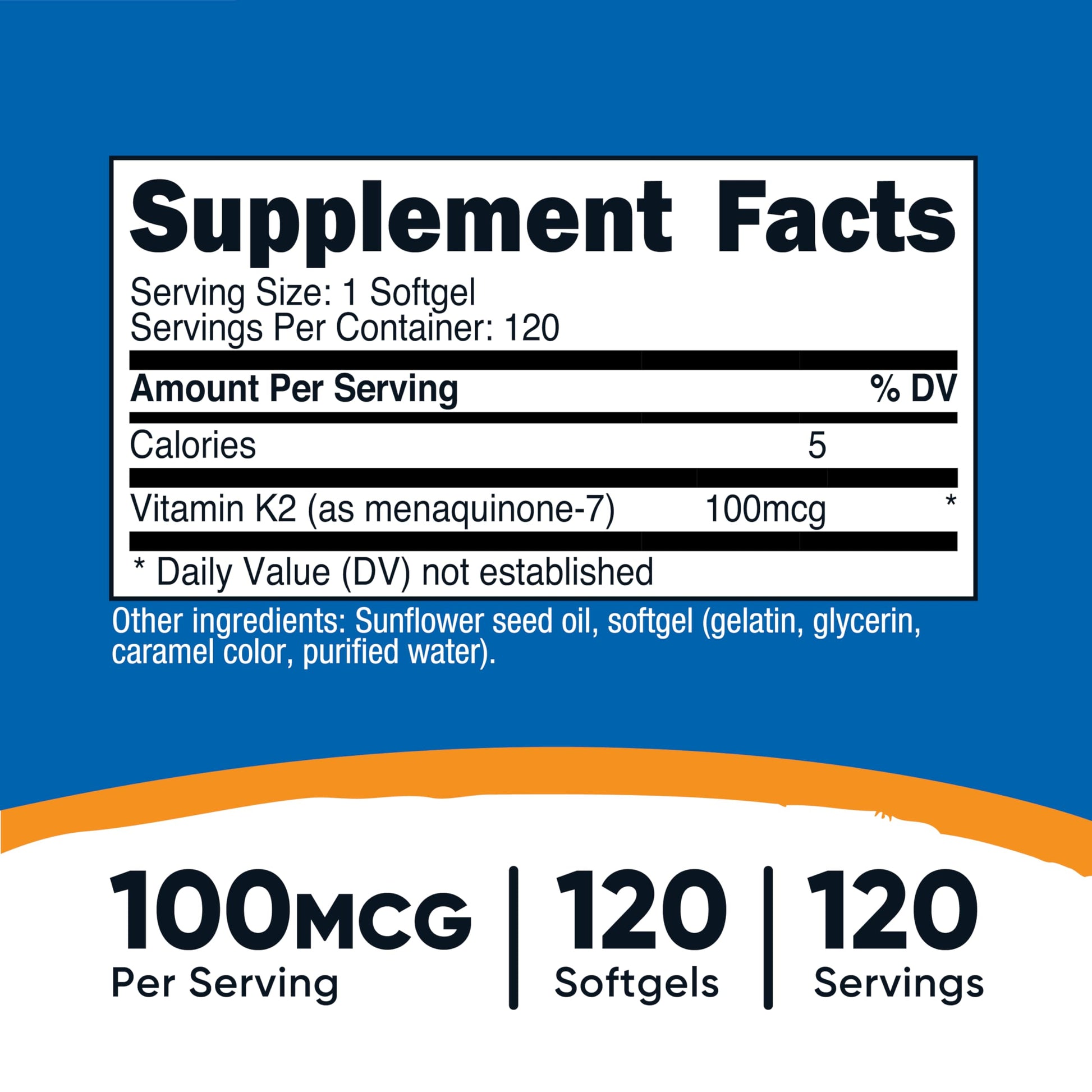 Cápsulas blandas de Vitamina K2 MK-7 Nutricost